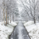 Winterlandschaft am Oste-Hamme-Kanal beim Wohnmobiltreffen