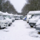 Wohnmobile im Schnee beim Wohnmobiltreffen des Touristik Gnarrenburg e.V. in Gnarrenburg